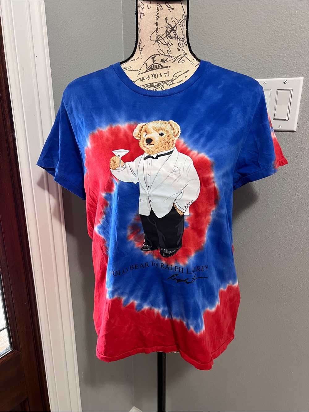 Polo Ralph Lauren Tuxedo Martini Polo Bear Tie-Dye T-Shirt Large